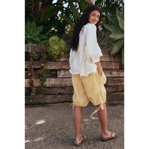 Free People Free-Est Just Like Me Seersucker Shirt White Top Buttondown M 283537 - Picture 3 of 9